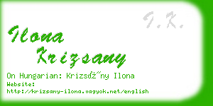 ilona krizsany business card